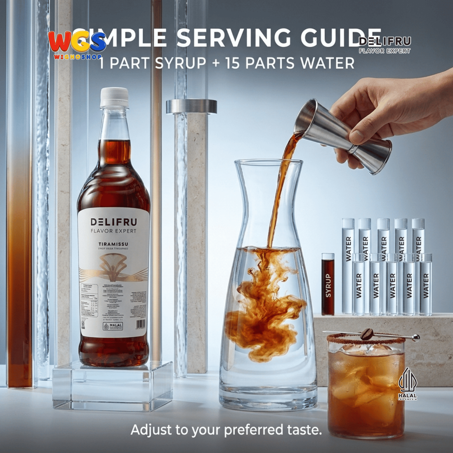 DELIFRU Raisin Syrup 1 Liter - Sirup Rasa Kismis untuk Mocktail Soda Iced Tea Milkshake Minuman Cafe Dessert Halal