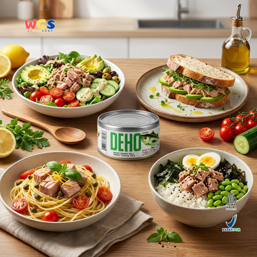Deho Tuna Chunk in Oil 180g - Ikan Tuna Kaleng Dalam Minyak untuk Salad Pasta Sandwich