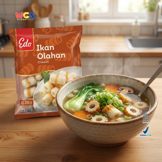 Edo Processed Fish Chikuwa Bakso Frozen Food 250g - Halal
