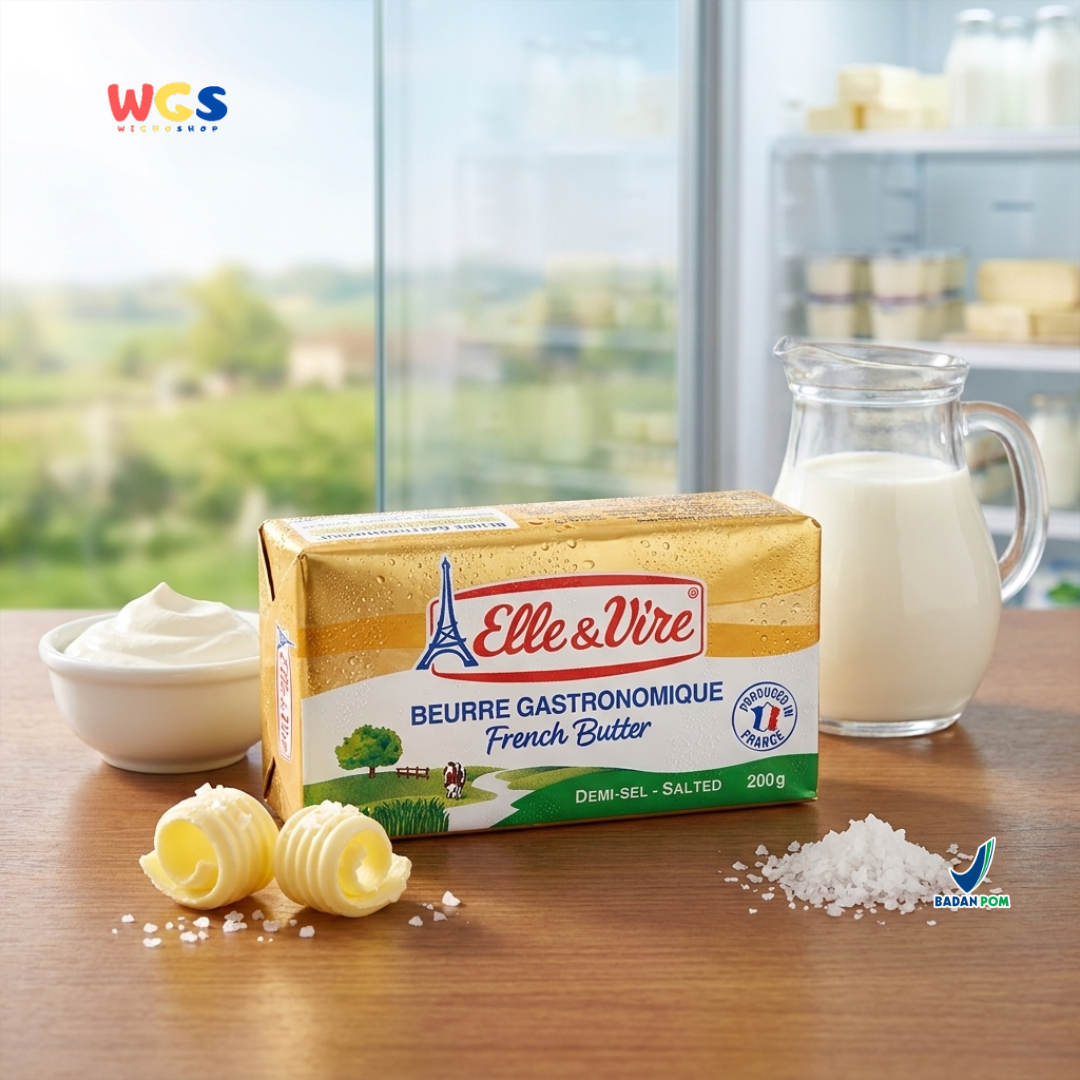 Elle & Vire Salted French Butter 200g - Beurre Gastronomique Butter Asin Prancis Baking Pastry Roti Kue