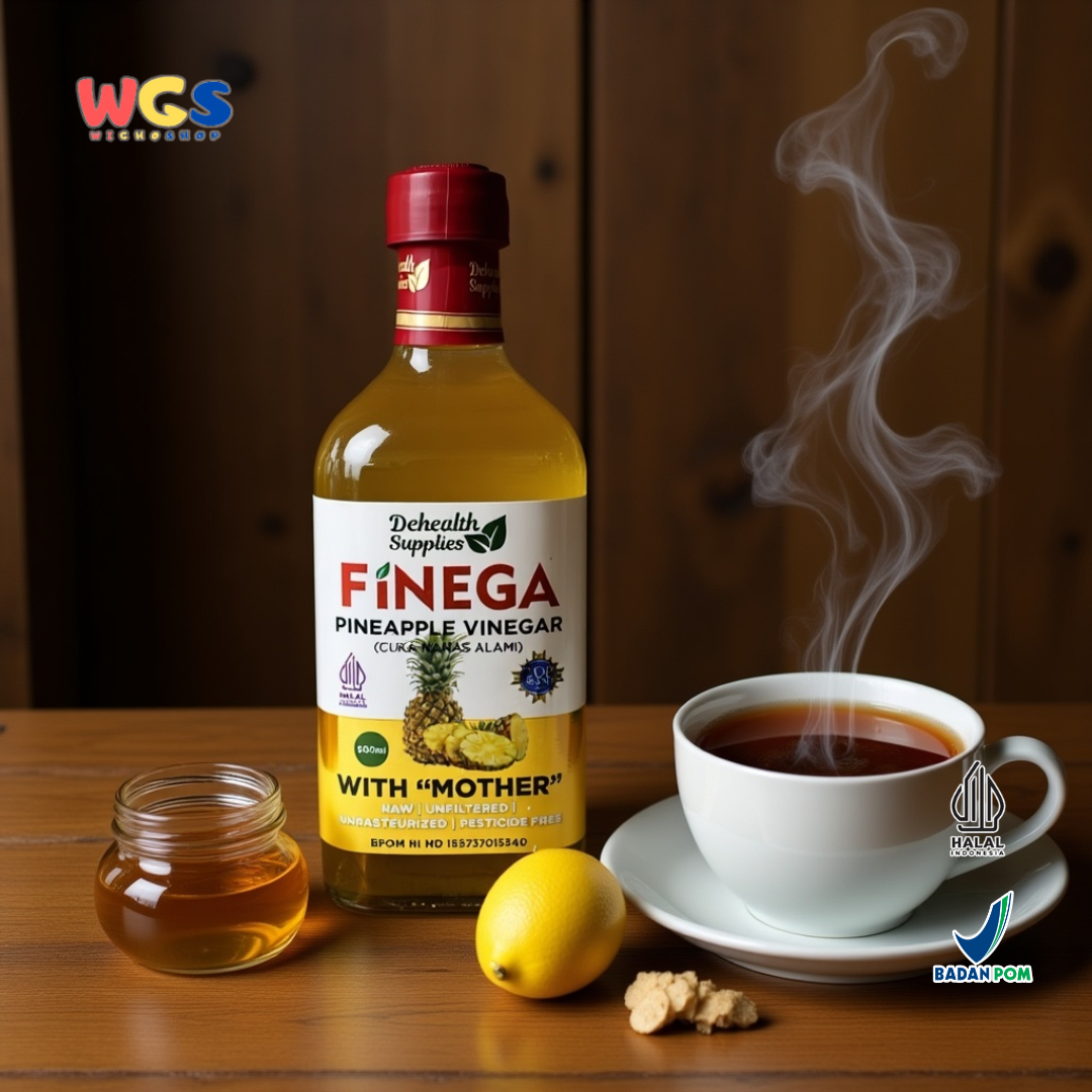 FINEGA Pineapple Vinegar with Mother 500ml (Cuka Nanas Alami Fermentasi Tanpa Pengawet)