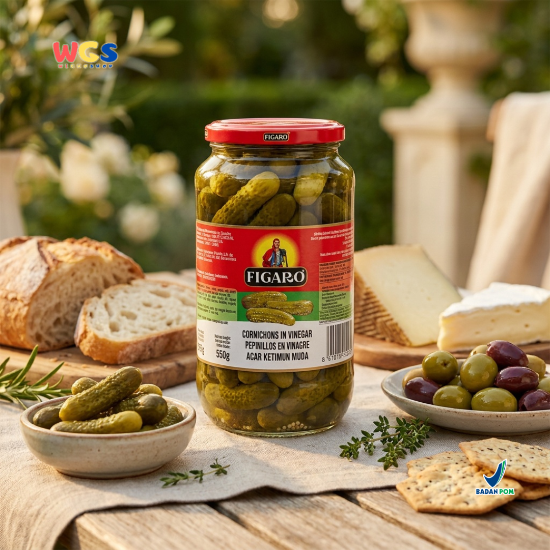 Figaro Gherkins Cornichons in Vinegar 935g - Pickled Young Cucumbers