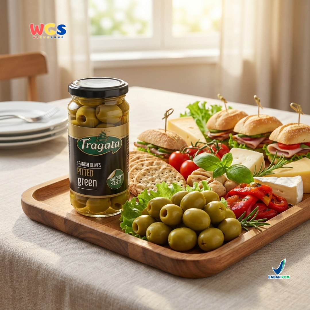 Fragata Spanish Olives Pitted Green 230g - Zaitun Hijau Tanpa Biji Spanyol