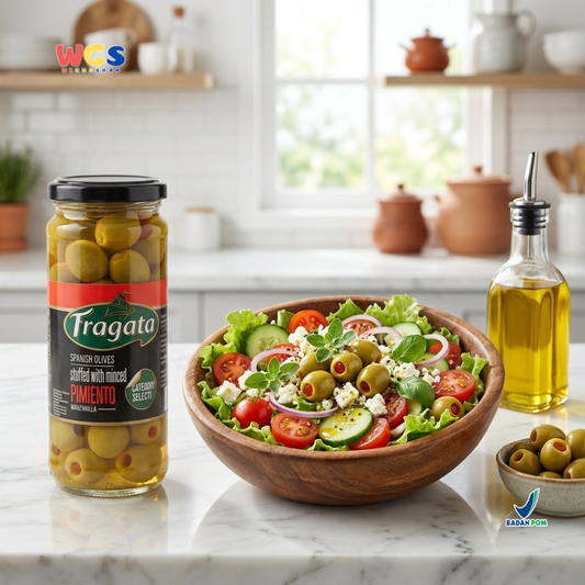 Fragata Spanish Olives Stuffed Pimiento 340g - Zaitun Hijau Isi Paprika Spanyol