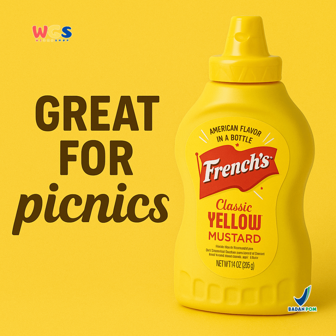 French's Classic Yellow Mustard 396g – Classic Yellow Mustard Sauce No Artificial Flavors