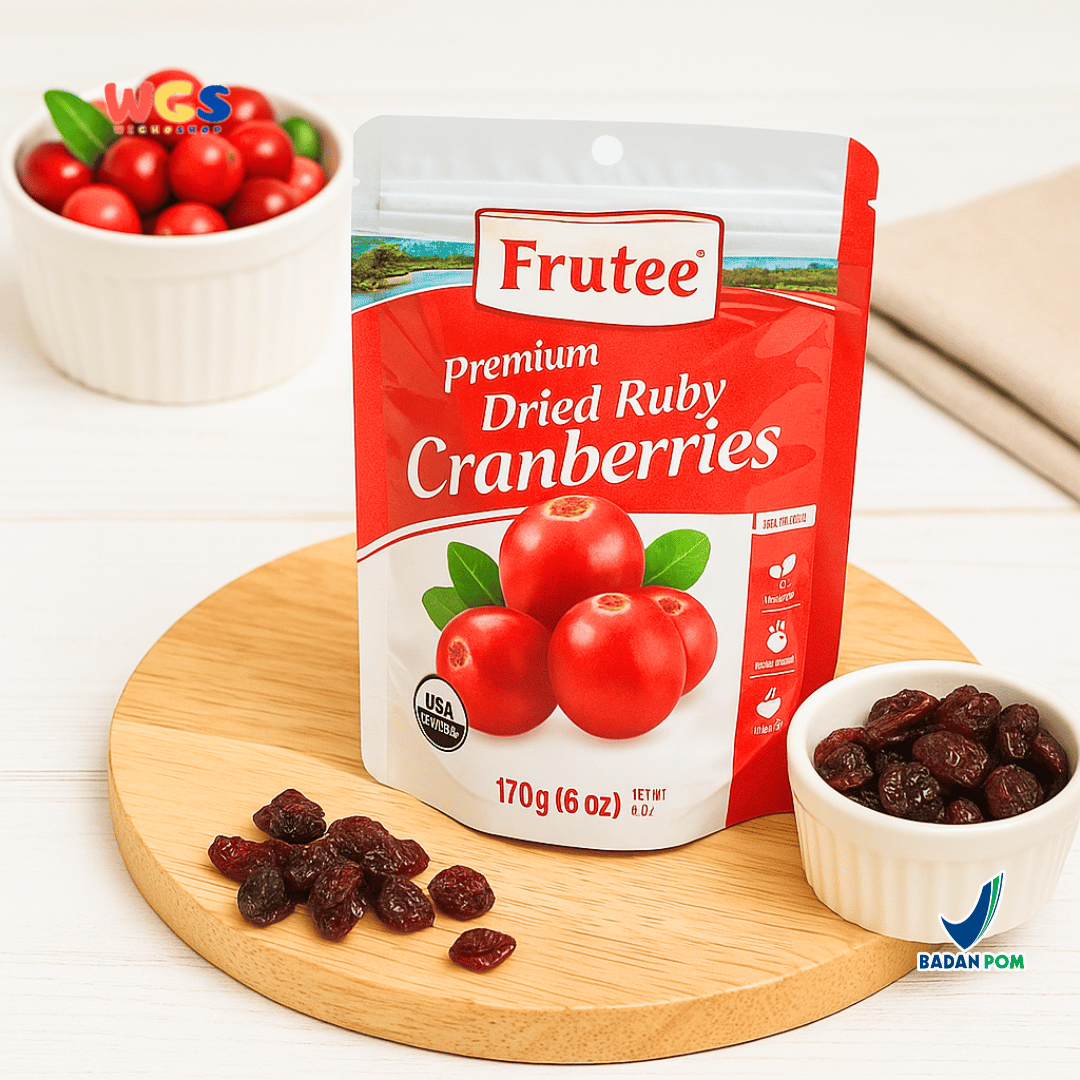 Frutee Dried Ruby Cranberries 170g – Cranberry Kering Premium Siap Santap dari USA