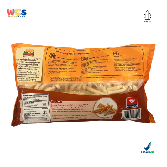 Golden Farm Coated French Fries 1kg - Crispy & Savory Frozen French Fries