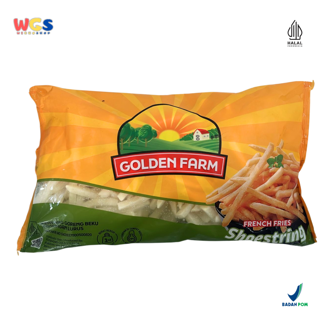 Golden Farm French Fries Shoestring 1kg - Kentang Goreng Tipis, Renyah & Praktis