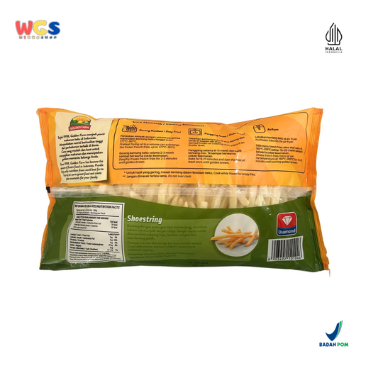 Golden Farm Shoestring French Fries 1kg - Thin, Crispy & Convenient French Fries