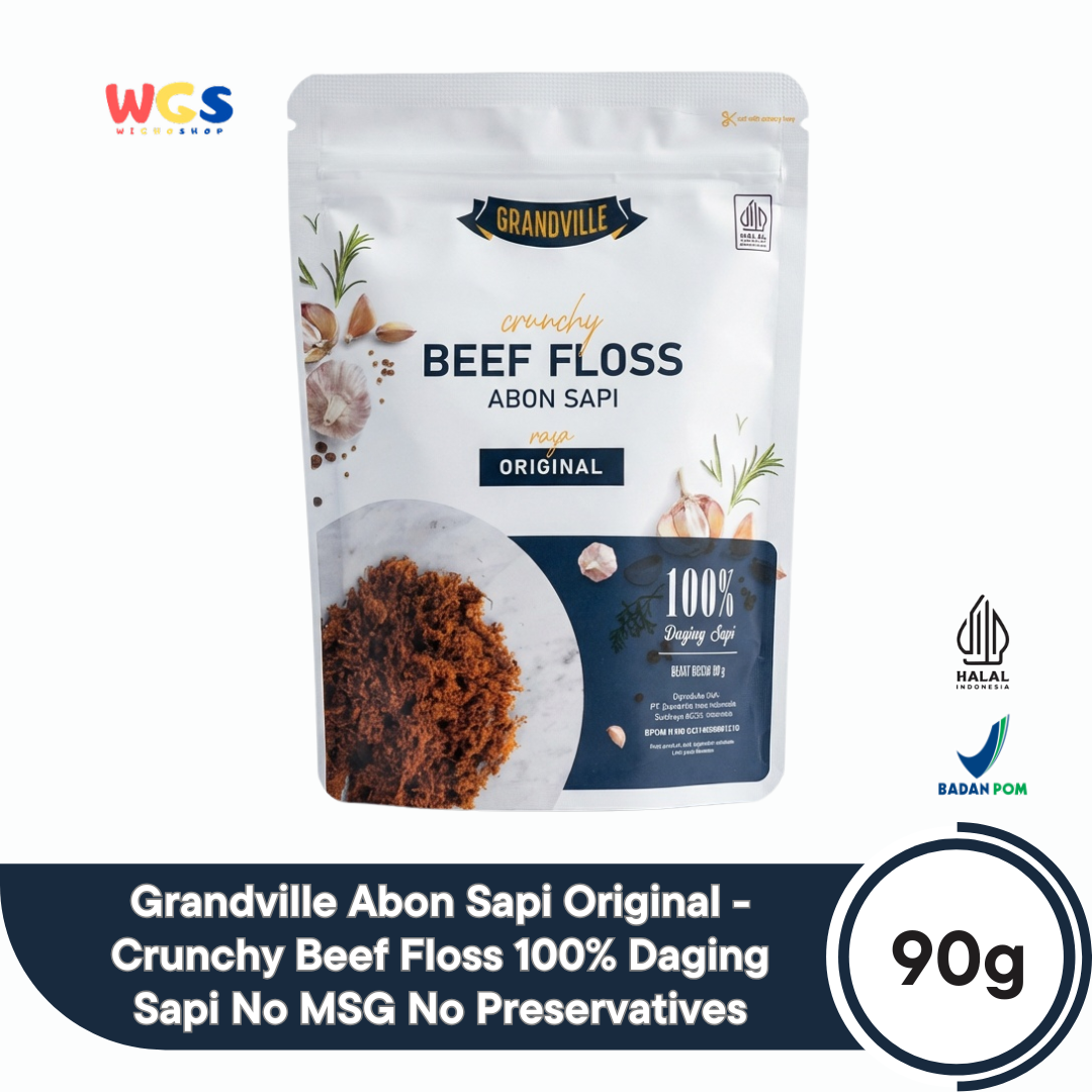 Grandville Abon Sapi Original 90g - Crunchy Beef Floss 100% Daging Sapi No MSG No Preservatives