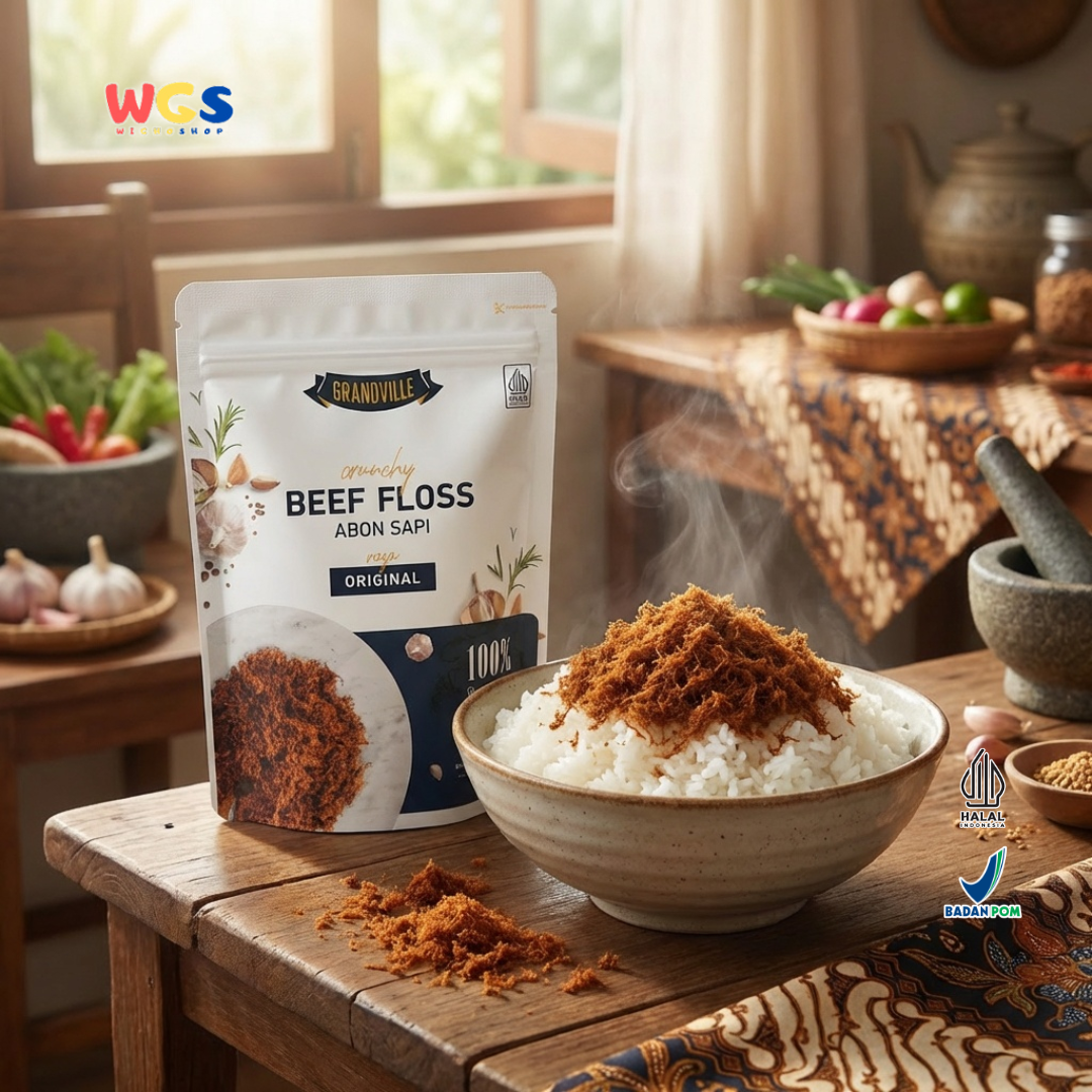 Grandville Abon Sapi Original 90g - Crunchy Beef Floss 100% Daging Sapi No MSG No Preservatives