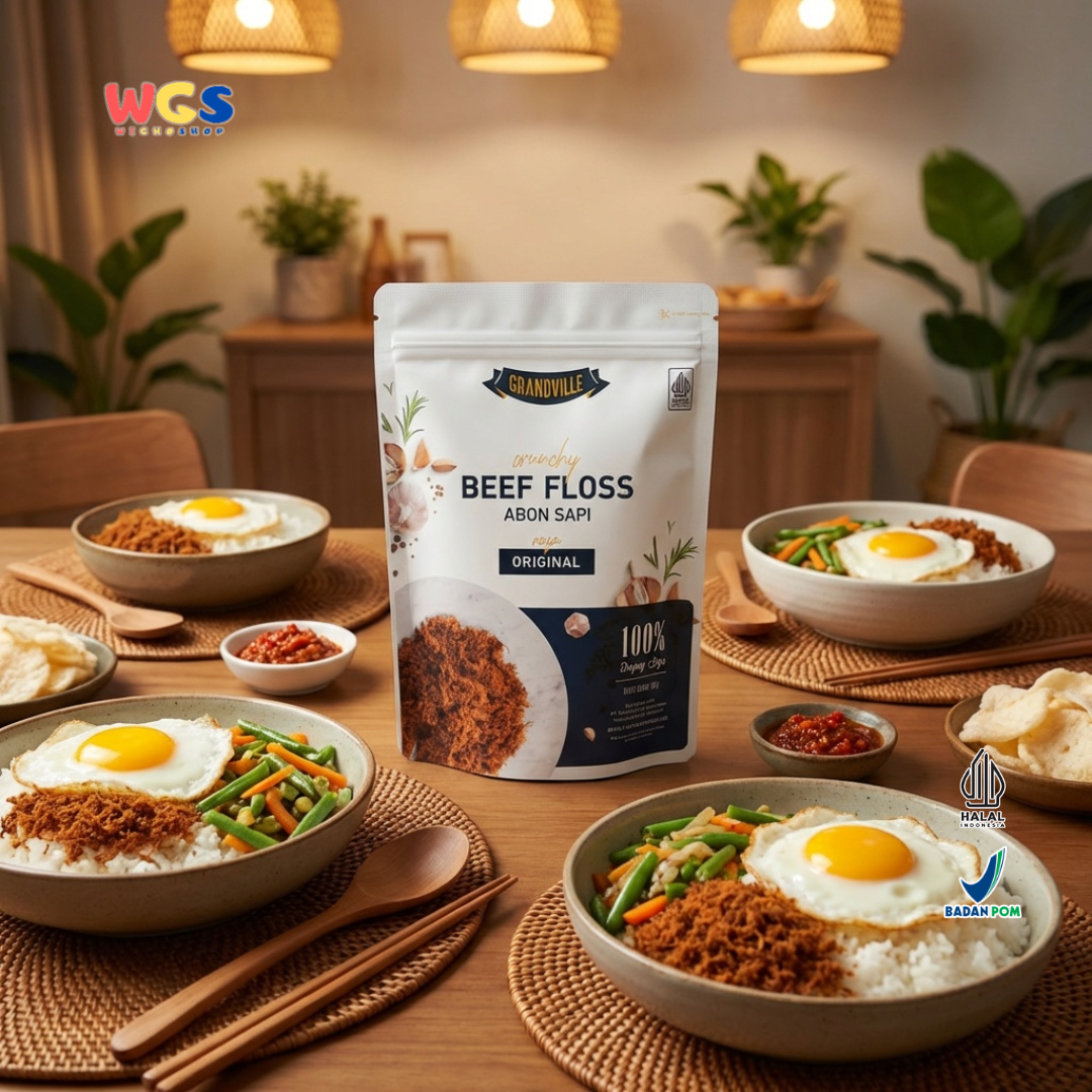 Grandville Abon Sapi Original 90g - Crunchy Beef Floss 100% Daging Sapi No MSG No Preservatives