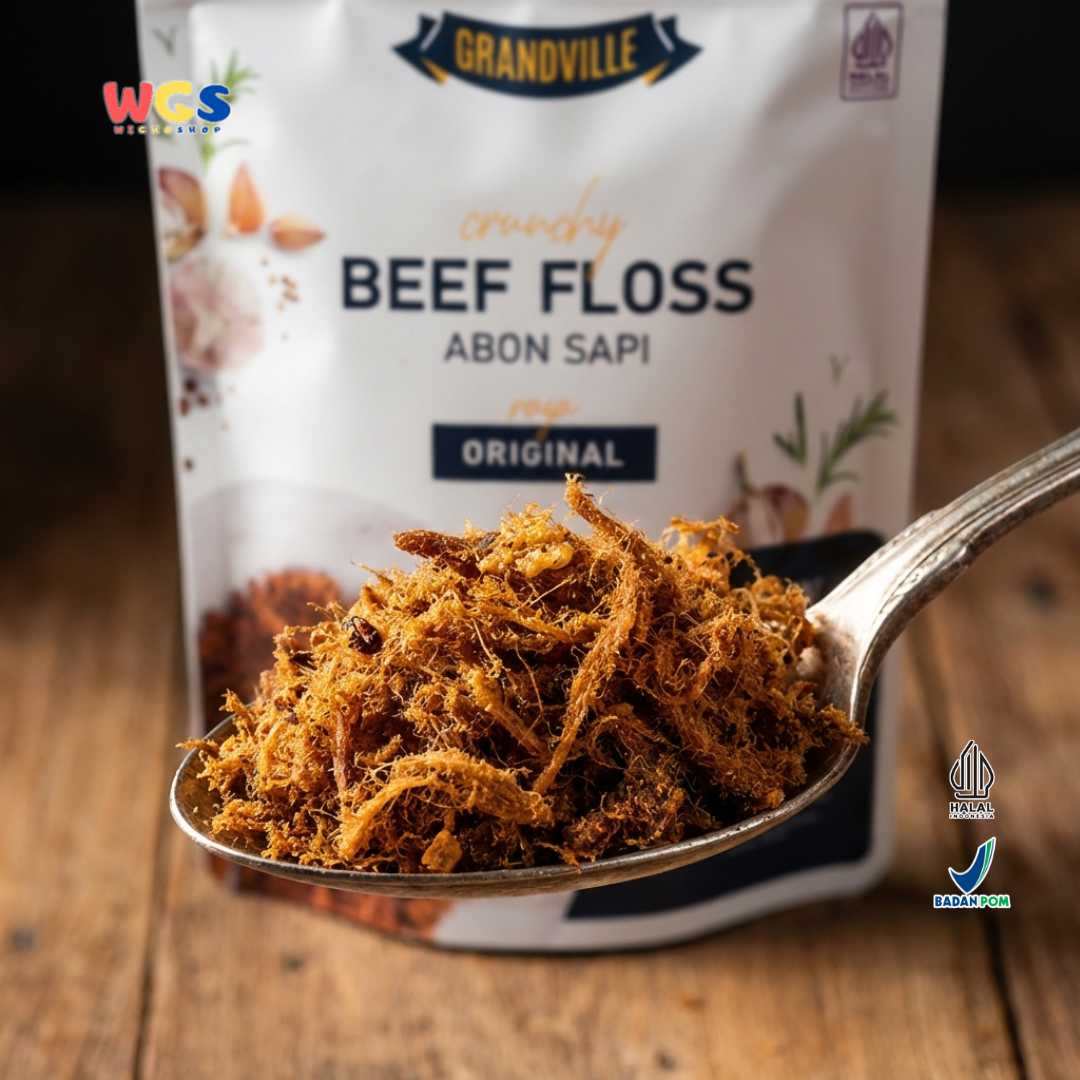 Grandville Abon Sapi Original 90g - Crunchy Beef Floss 100% Daging Sapi No MSG No Preservatives