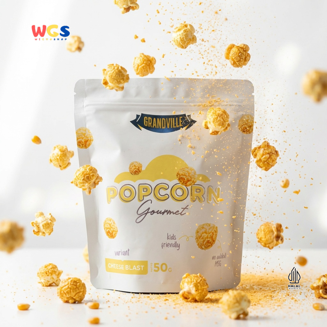 Grandville Popcorn Gourmet Cheese Blast 50g - Popcorn Keju Snack Jagung Renyah