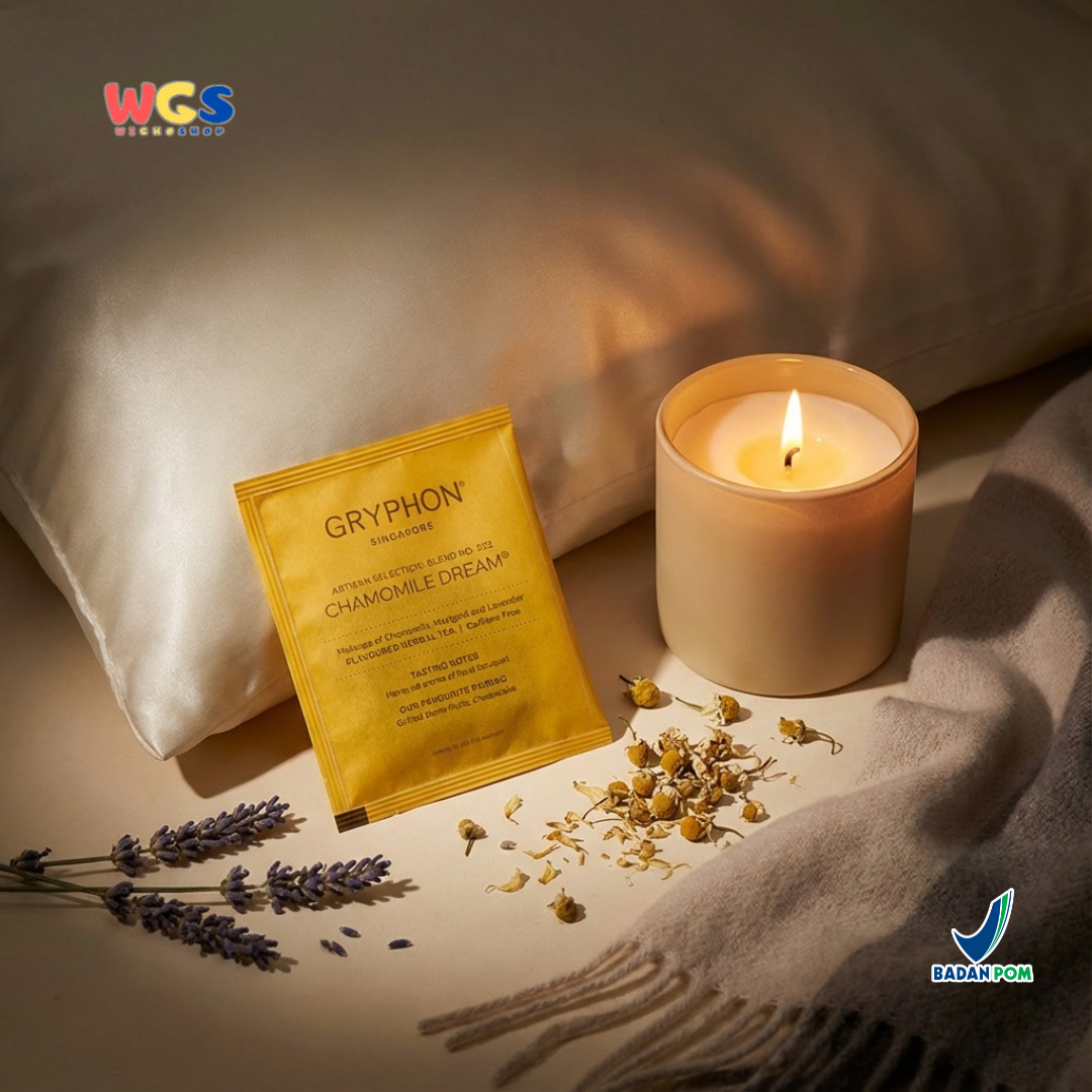 Gryphon Chamomile Dream Artisan Herbal Tea 2,5g (1 Sachet) – Teh Herbal Chamomile Caffeine Free