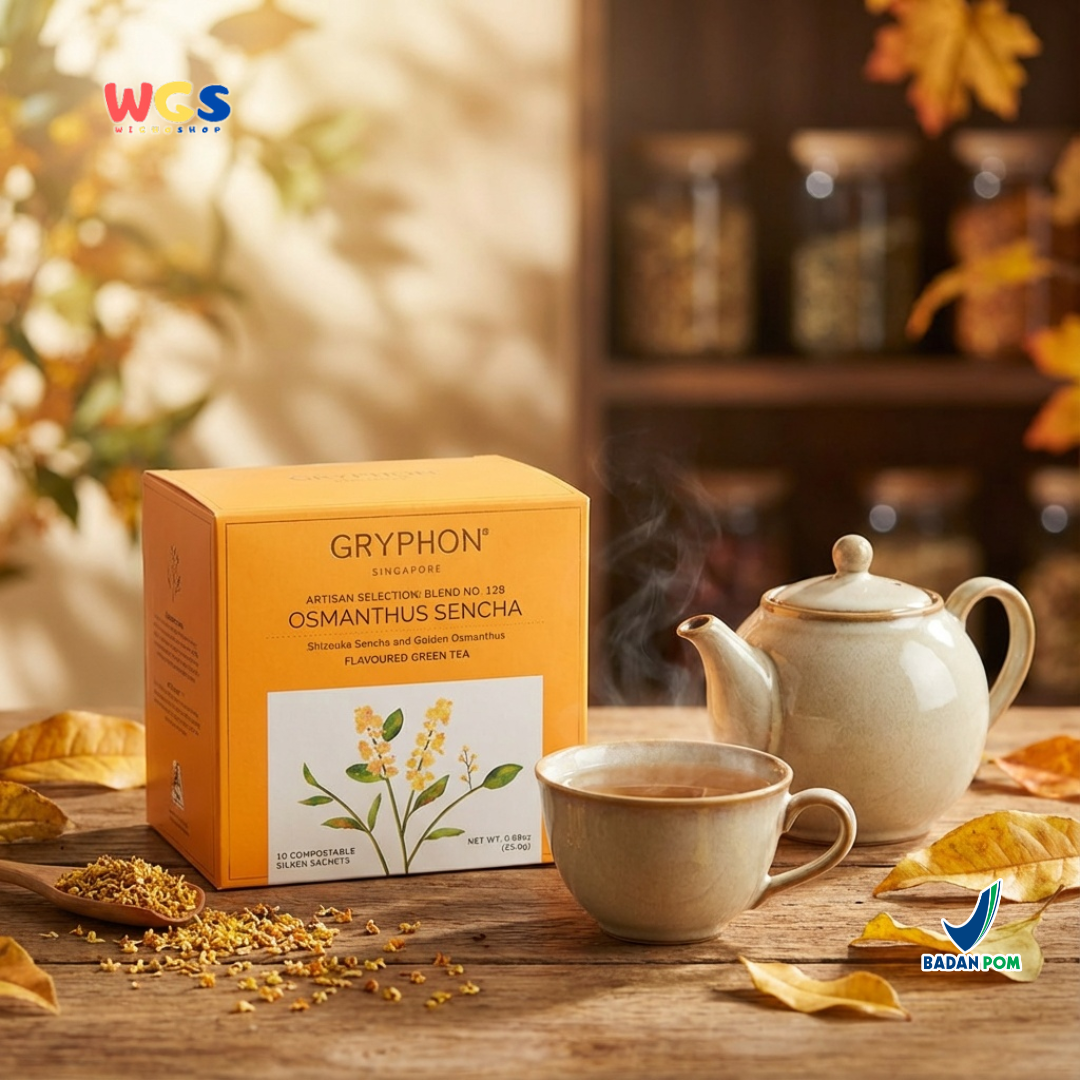 Gryphon Osmanthus Sencha Artisan Green Tea 25g (10 Sachet) - Teh Hijau Premium Bunga Osmanthus