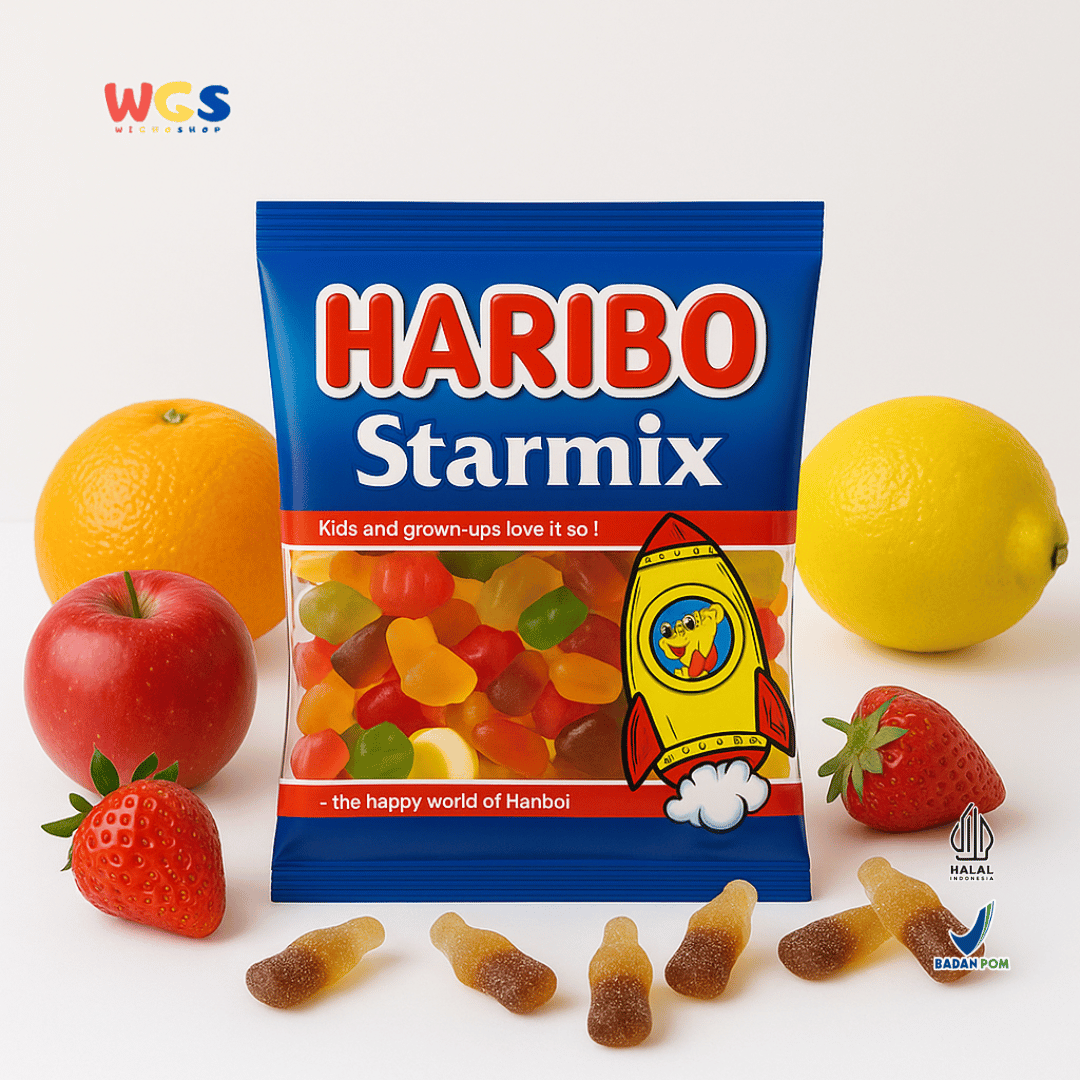 HARIBO Starmix Permen Jelly Rasa Buah & Cola 80g – Campuran Bentuk Unik dan Warna-warni