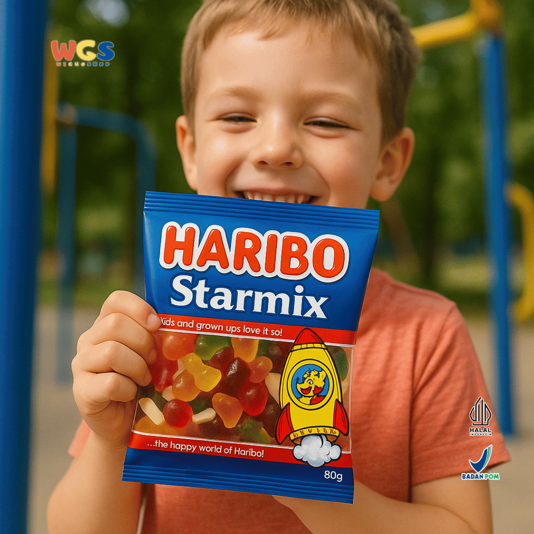 HARIBO Starmix Permen Jelly Rasa Buah & Cola 80g – Campuran Bentuk Unik dan Warna-warni