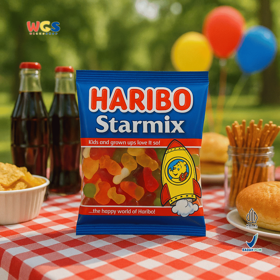 HARIBO Starmix Permen Jelly Rasa Buah & Cola 80g – Campuran Bentuk Unik dan Warna-warni