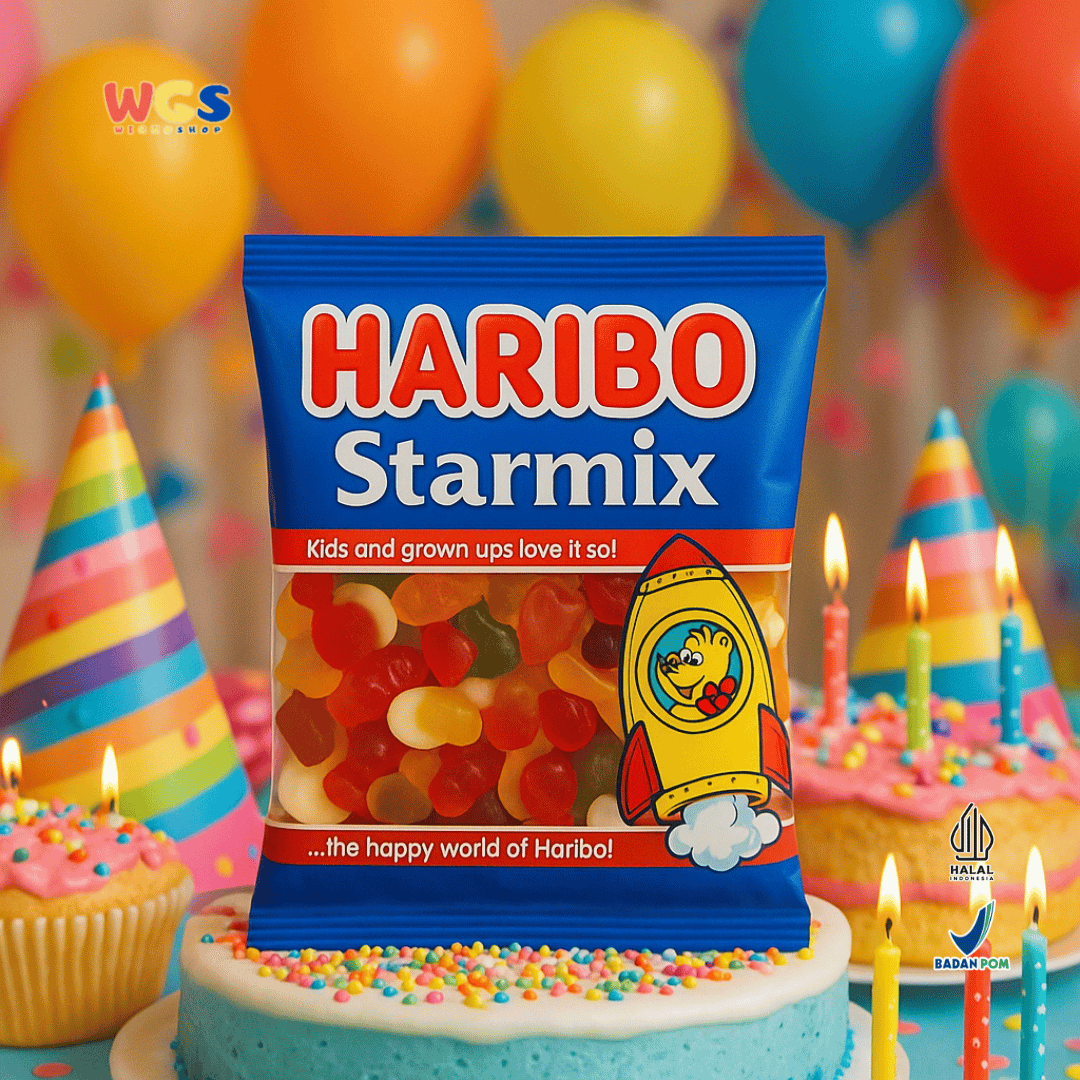 HARIBO Starmix Permen Jelly Rasa Buah & Cola 80g – Campuran Bentuk Unik dan Warna-warni
