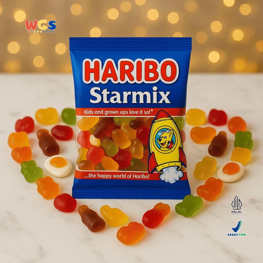 HARIBO Starmix Permen Jelly Rasa Buah & Cola 80g – Campuran Bentuk Unik dan Warna-warni
