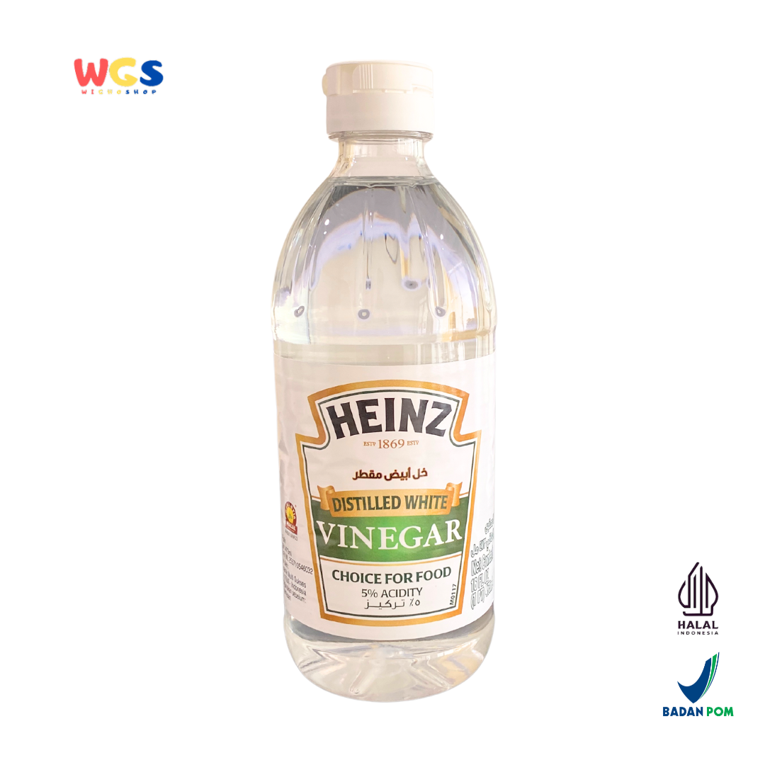 HEINZ Premium Distilled White Vinegar 5% 473ml - Pure, Multipurpose, Halal White Vinegar