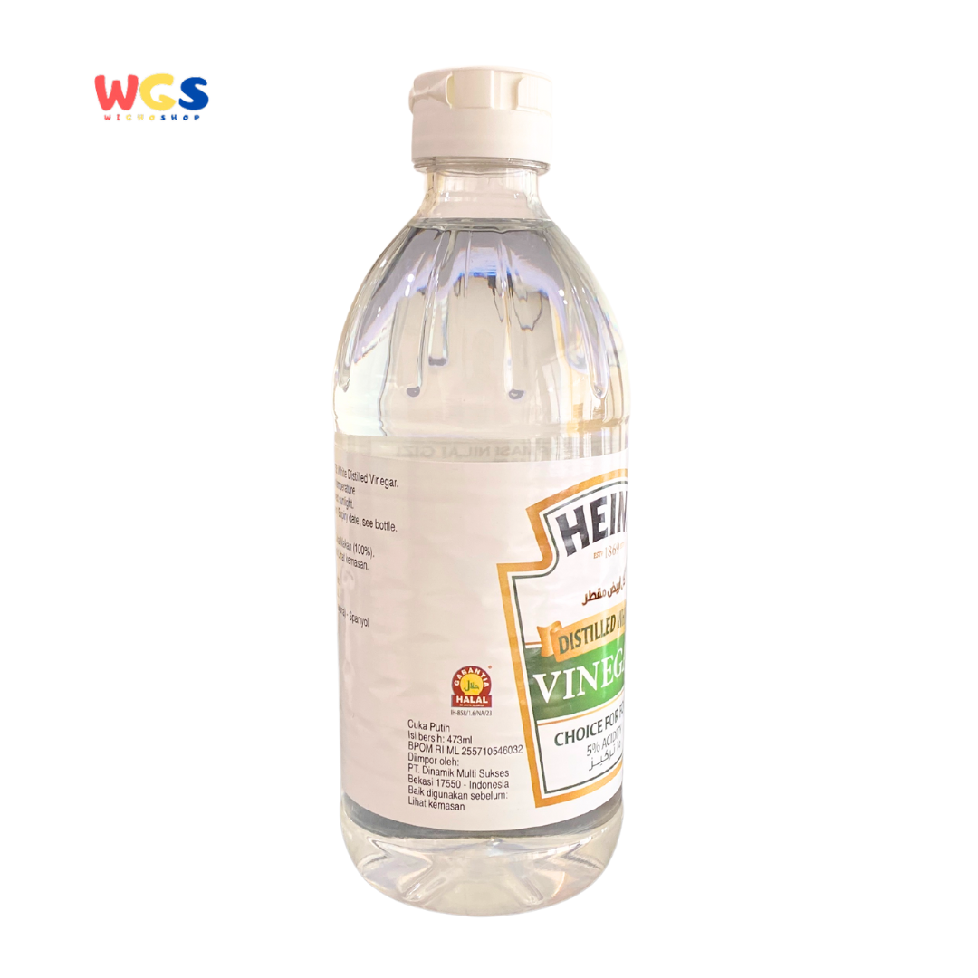 HEINZ Premium Distilled White Vinegar 5% 473ml - Pure, Multipurpose, Halal White Vinegar
