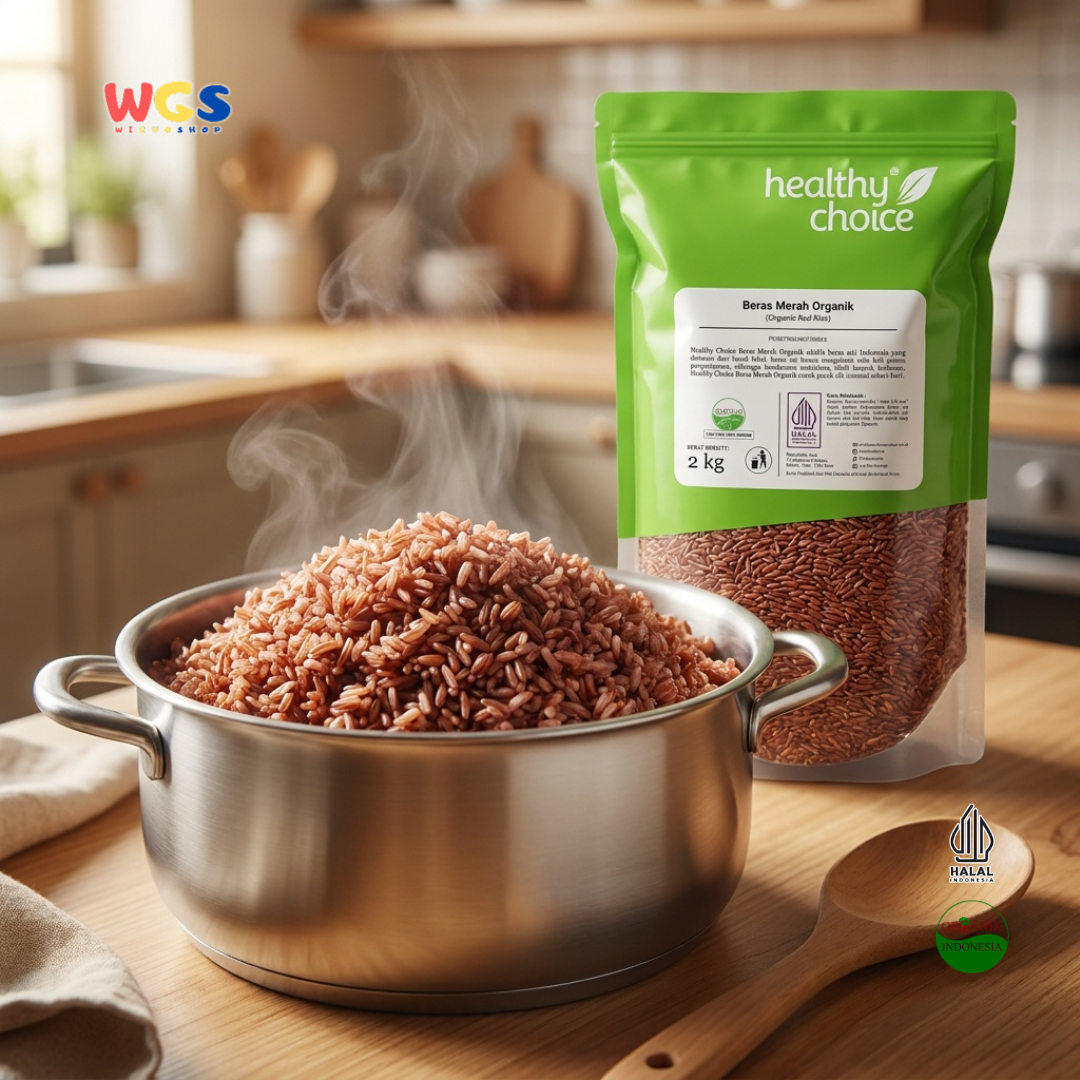Healthy Choice Beras Merah Organik 2kg - Organic Red Rice Indonesia untuk Nasi Sehat