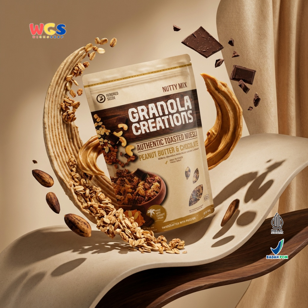 Hundred Seeds Granola Creations Peanut Butter & Chocolate 400g - Granola Muesli Tinggi Serat