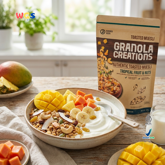 Hundred Seeds Granola Creations Tropical Fruit Nuts 400g - Granola Muesli Tinggi Serat