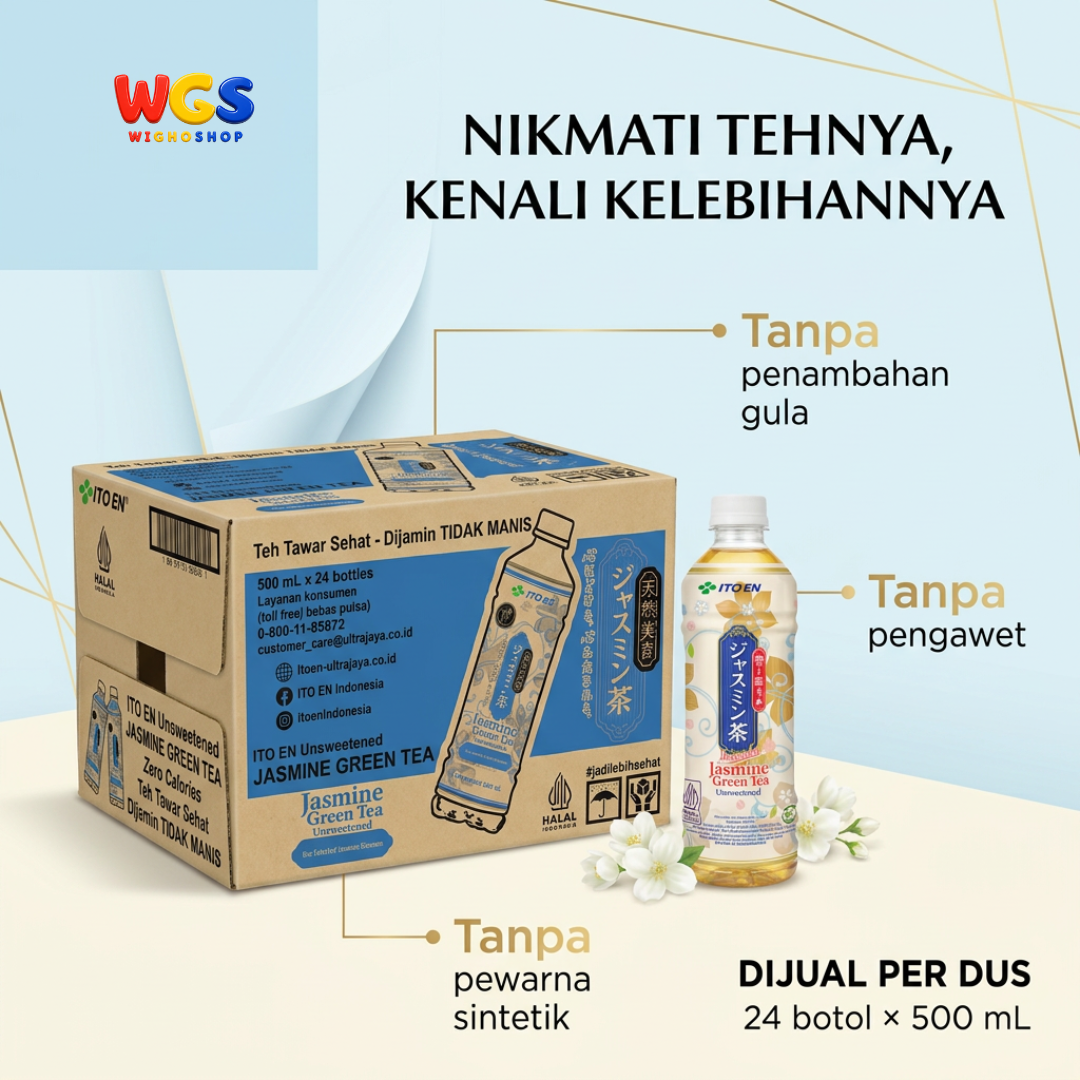ITO EN Jasmine Green Tea Unsweetened 500mL x 24 – Japanese Jasmine Green Tea Without Sugar