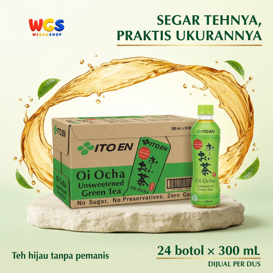 ITO EN Oi Ocha Green Tea 300ml x 24 Botol 1 Dus - Teh Hijau Jepang Tawar Tanpa Gula Siap Minum