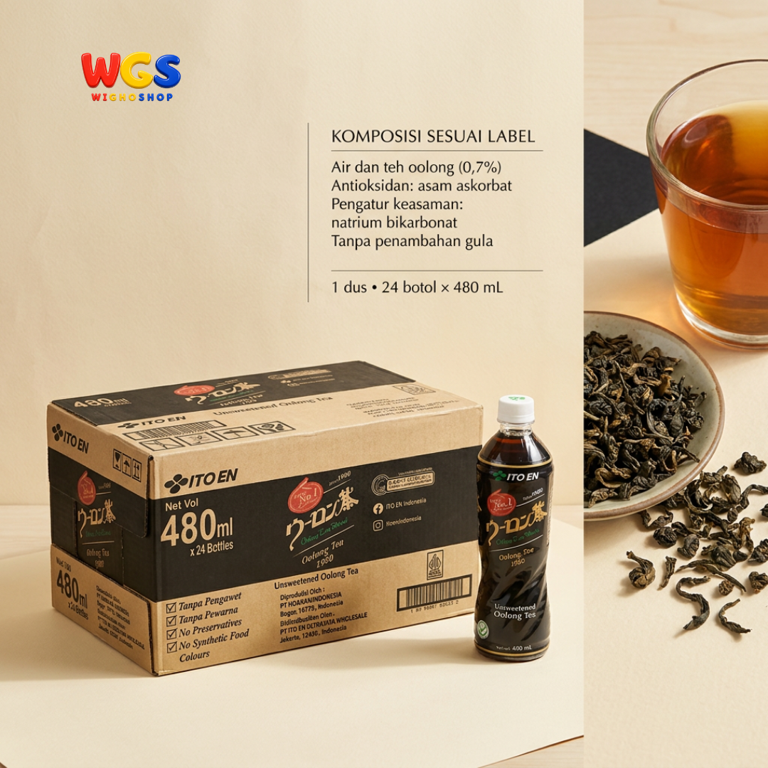 ITO EN Oolong Tea Unsweetened 480mL x 24 – Japanese Oolong Tea Without Sugar, Coloring & Preservatives