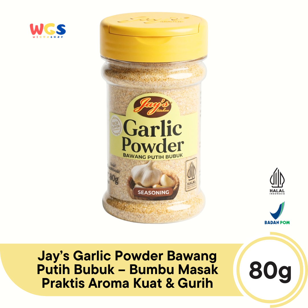 Jay’s Garlic Powder Bawang Putih Bubuk 80g – Bumbu Masak Praktis Aroma Kuat & Gurih