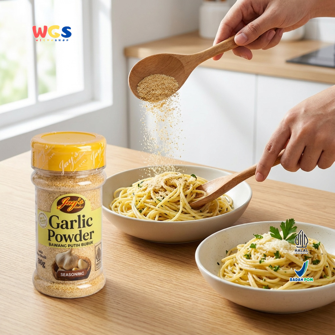 Jay’s Garlic Powder Bawang Putih Bubuk 80g – Bumbu Masak Praktis Aroma Kuat & Gurih