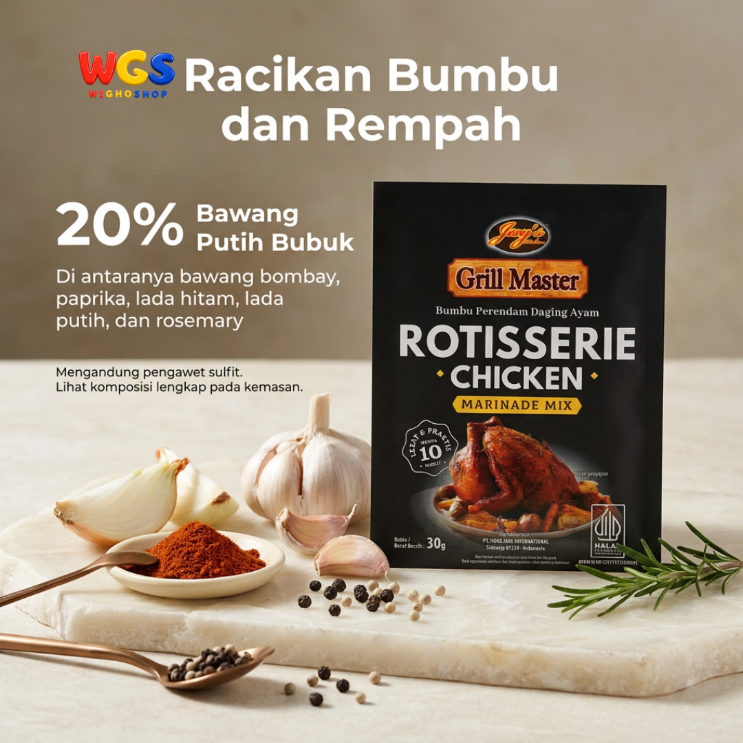 Jay's Kitchen Grill Master Rotisserie Chicken 30g - Bumbu Marinasi Ayam Panggang BBQ