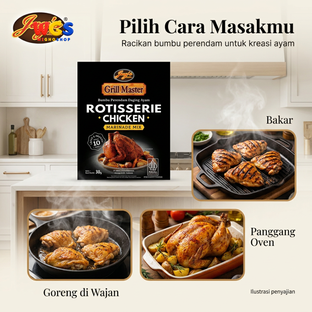 Jay's Kitchen Grill Master Rotisserie Chicken 30g - Bumbu Marinasi Ayam Panggang BBQ