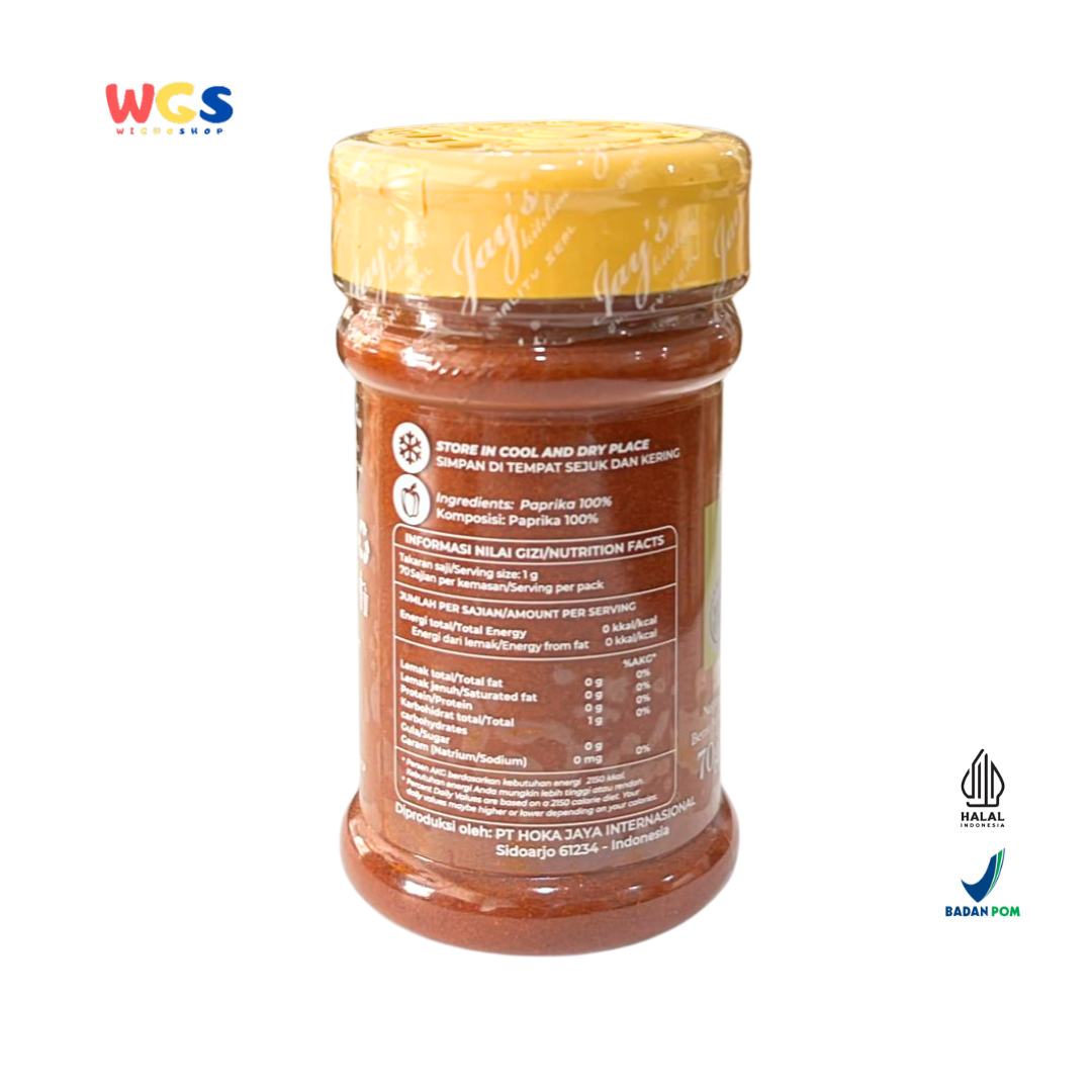 Jay’s Kitchen Paprika Powder 70g (Paprika Bubuk Premium 100% Asli – Bumbu Masakan Serbaguna)