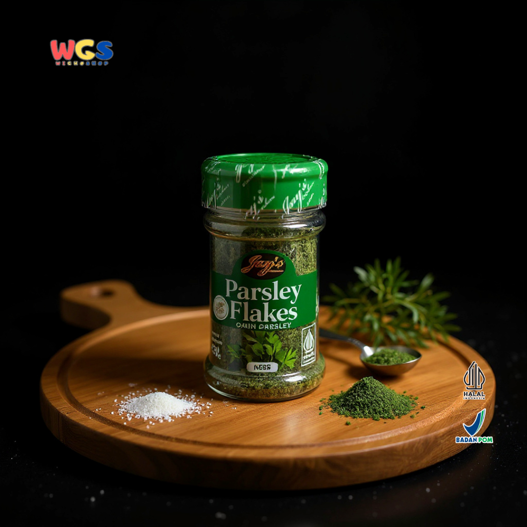 Jay’s Kitchen Parsley Flakes 20g (Daun Parsley Kering 100% Alami untuk Masakan & Garnish)