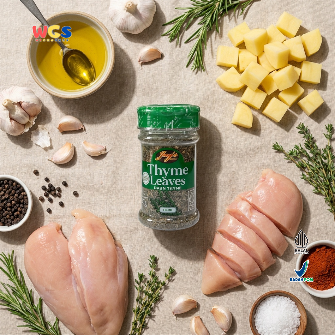 Jay’s Kitchen Thyme Leaves 27g – Daun Thyme Kering Premium untuk Masakan & Bumbu Dapur