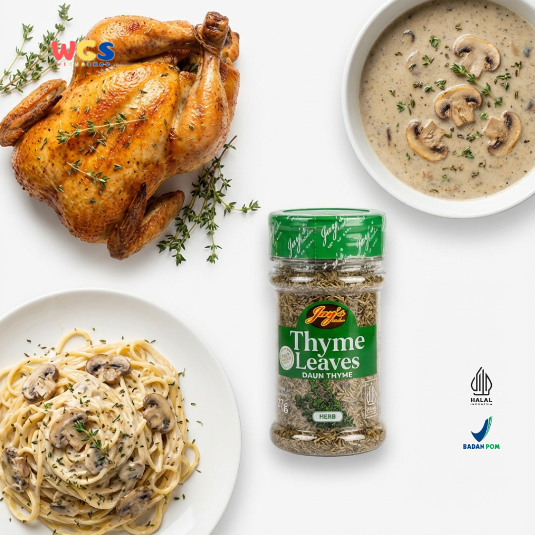 Jay’s Kitchen Thyme Leaves 27g – Daun Thyme Kering Premium untuk Masakan & Bumbu Dapur