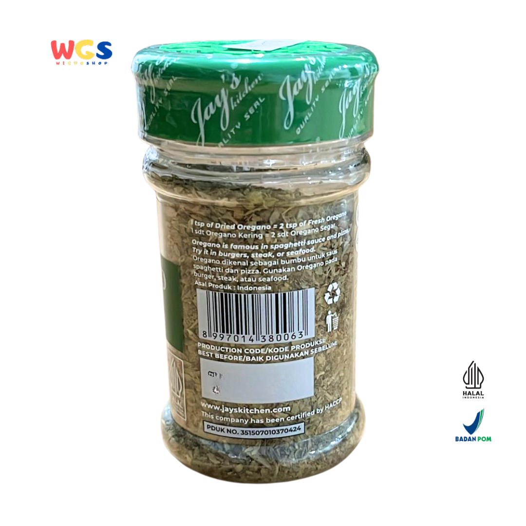 Jay's Oregano Leaves 25g | Premium Dried Oregano Leaves for Italian & Western Cooking