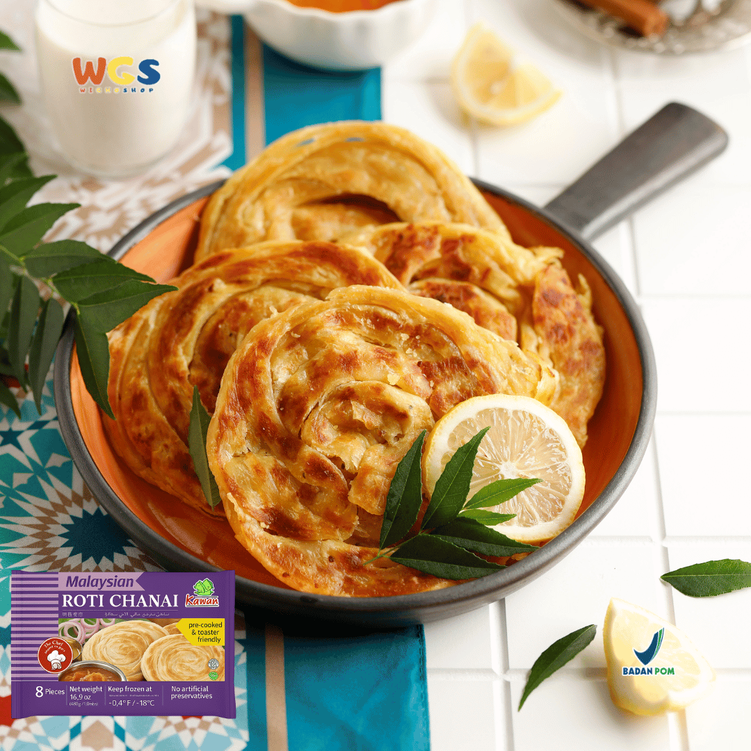 Kawan Roti Canai Malaysia (8pcs x 60g) 480g – Roti Lapis Beku Praktis Siap Masak