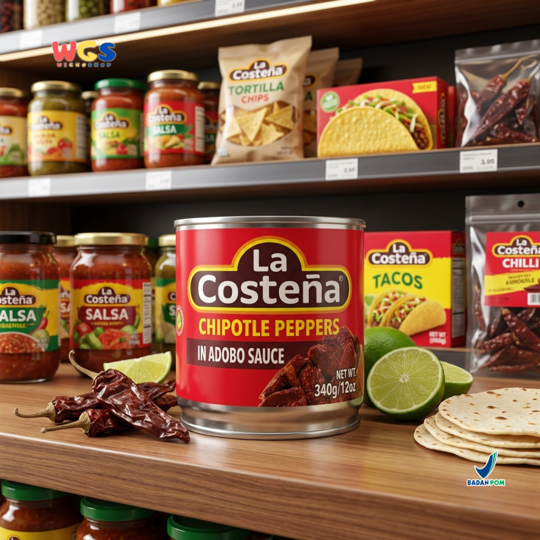 La Costeña Chipotle Peppers In Adobo Sauce 340g - Cabai Chipotle Saus Adobo Meksiko
