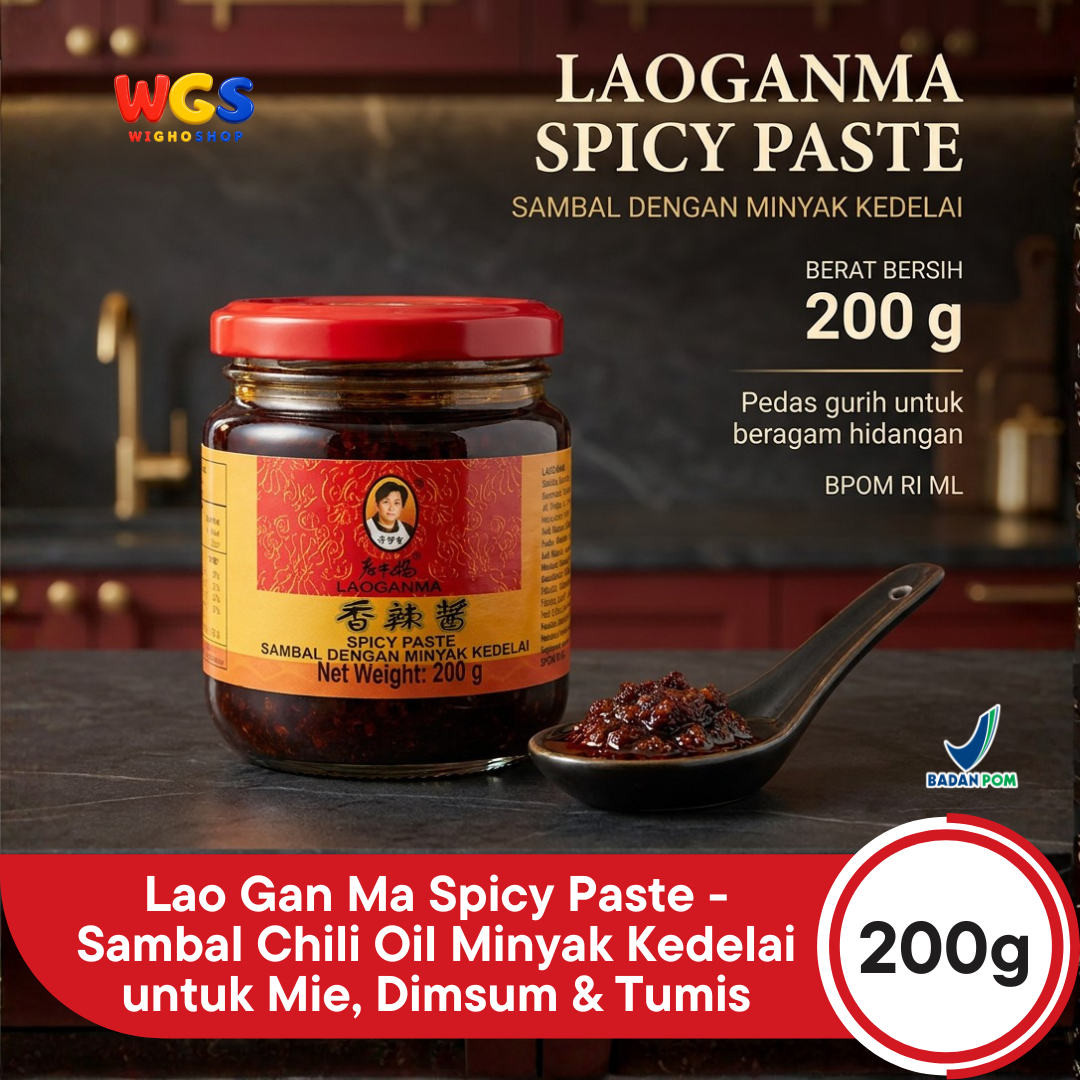 Lao Gan Ma Spicy Paste 200g - Sambal Chili Oil Minyak Kedelai untuk Mie, Dimsum & Tumis