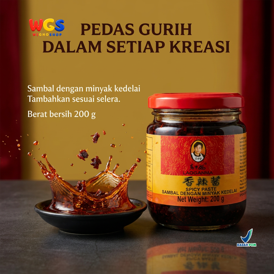 Lao Gan Ma Spicy Paste 200g - Sambal Chili Oil Minyak Kedelai untuk Mie, Dimsum & Tumis