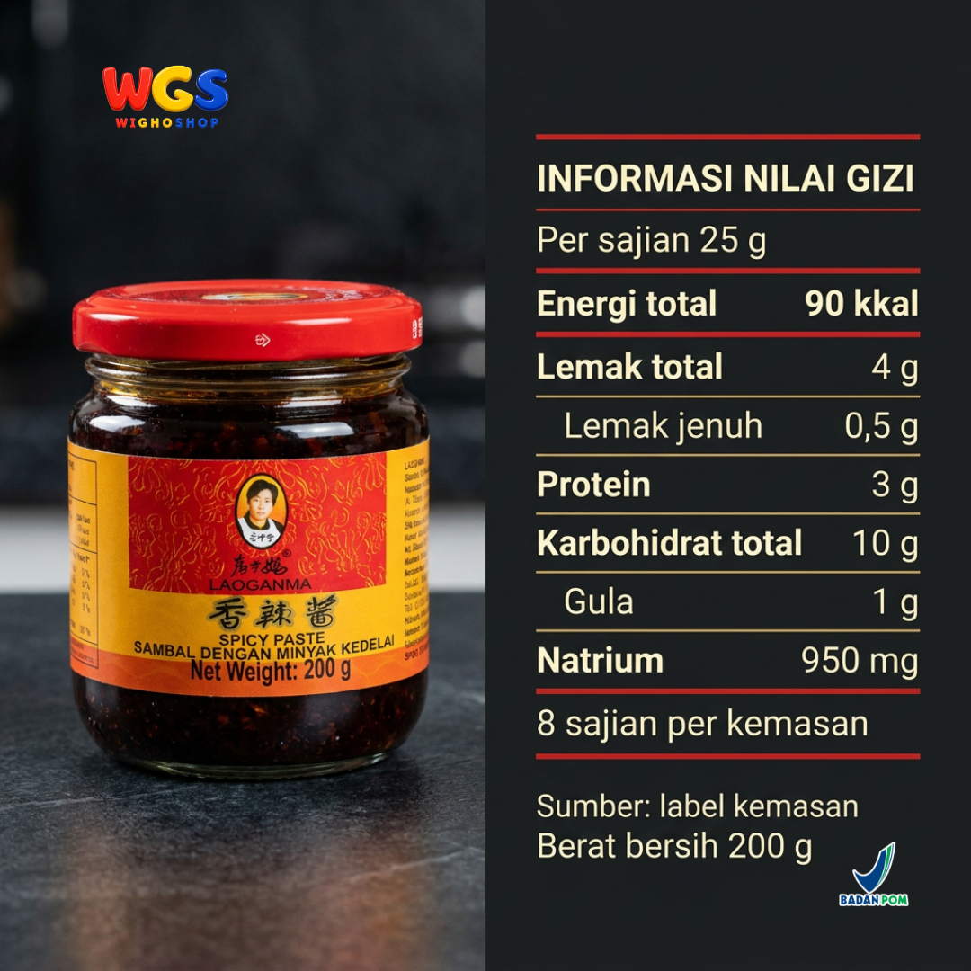 Lao Gan Ma Spicy Paste 200g - Sambal Chili Oil Minyak Kedelai untuk Mie, Dimsum & Tumis