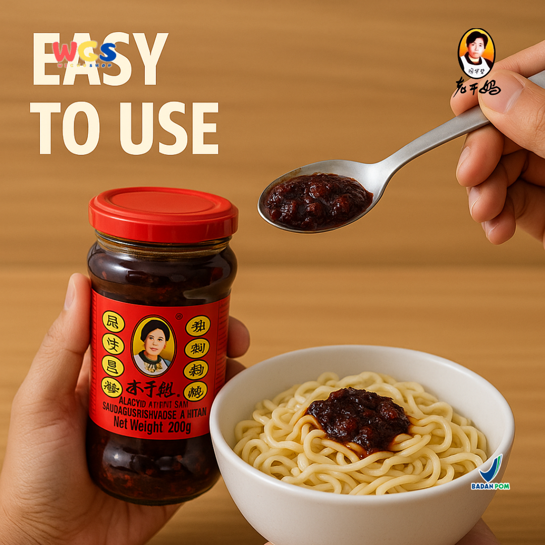Lao Gan Ma Black Bean Chili Sauce Sambal Kedelai Hitam 280g – Sambal Pedas Gurih Tiongkok
