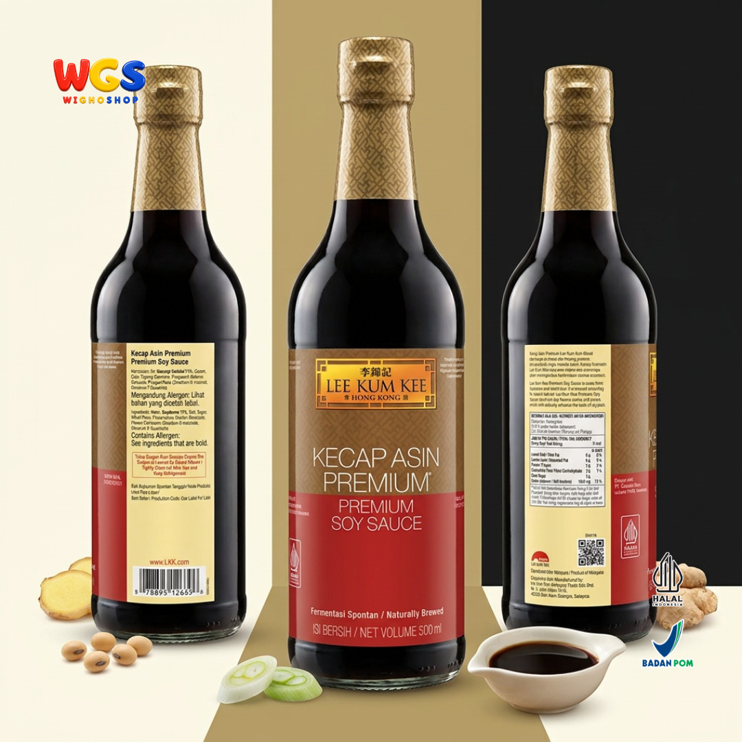 Lee Kum Kee Kecap Asin Premium Soy Sauce 500ml - Fermentasi Alami Marinasi Tumis Nasi Mie Ayam Daging