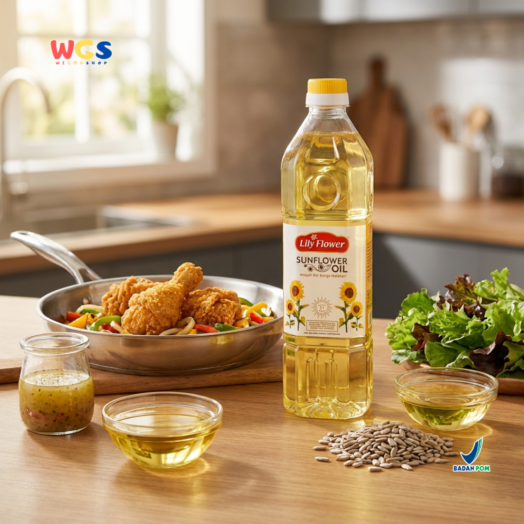 Lily Flower Sunflower Cooking Oil 1L - Healthy and High-Quality Sunflower Seed Oil